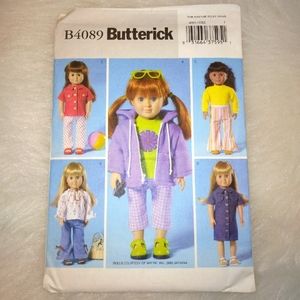 Butterick B4089 AGD 18" doll clothes jacket Capri pants tops shirt dress